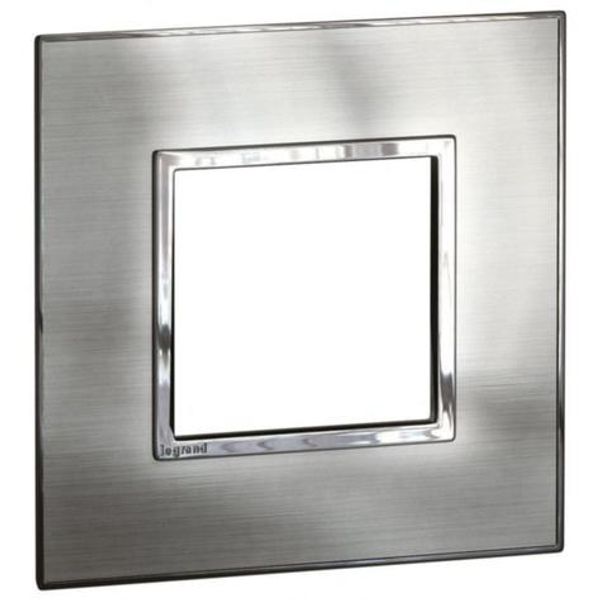 Plate Arteor - British standard - square - 2 modules - stainless style image 1