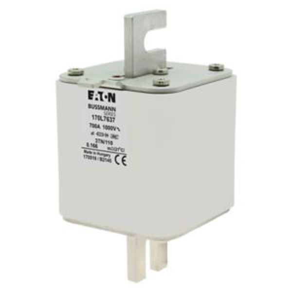 Fuse-link, high speed, 700 A, AC 1000 V, Size 3, 76 x 90 x 141 mm, aR, DIN, IEC, single indicator image 4