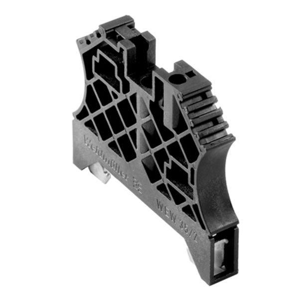 End bracket, Wemid, black, Rail: TS 35, when screwed in image 1