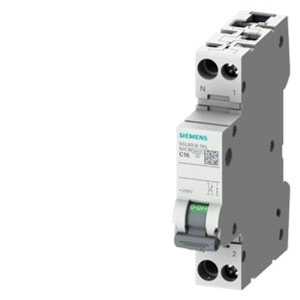 CIRCUIT BREAKER 230V 6KA, 1+N-POLE/1MW, N LEFT C20 image 1