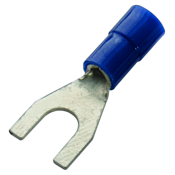 Cable lug fork 1.5-2.5mm² M5 blue insulated PVC image 2