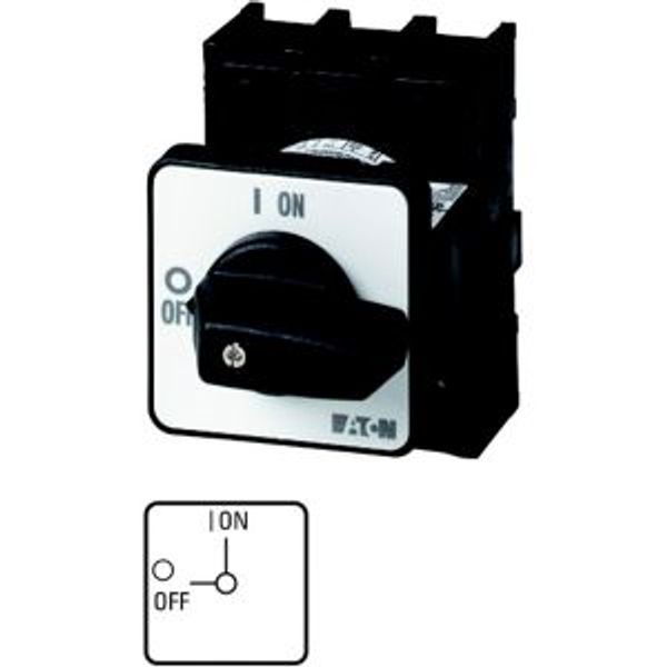 On-Off switch, P1, 25 A, centre mounting, 3 pole + N, with black thumb grip and front plate image 4