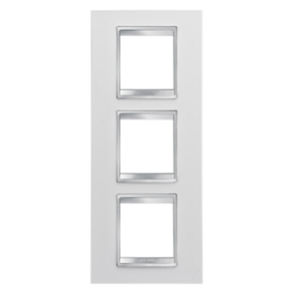 LUX INTERNATIONAL PLATE - IN TECHNOPOLYMER - 2+2+2 MODULES VERTICAL - WHITE - CHORUSMART image 1