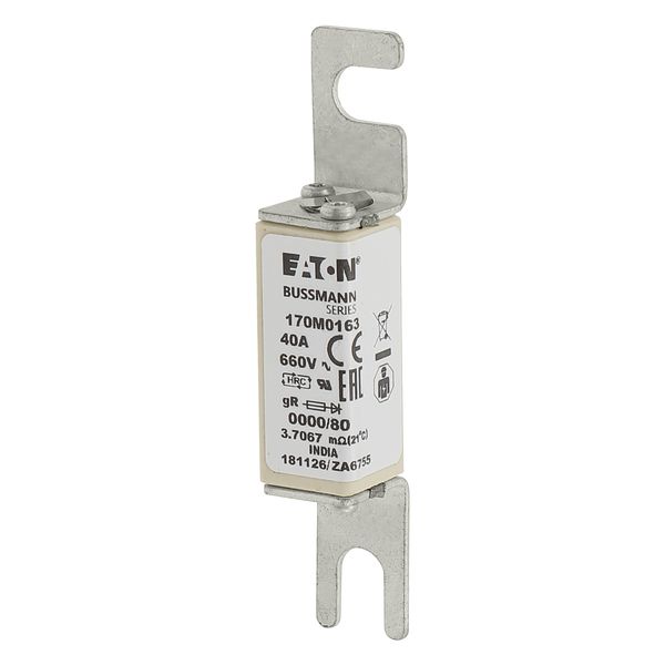 Fuse-link, high speed, 40 A, AC 660 V, size 0000, 18 x 19 x 100 mm, gR, UL, visual indicator image 4