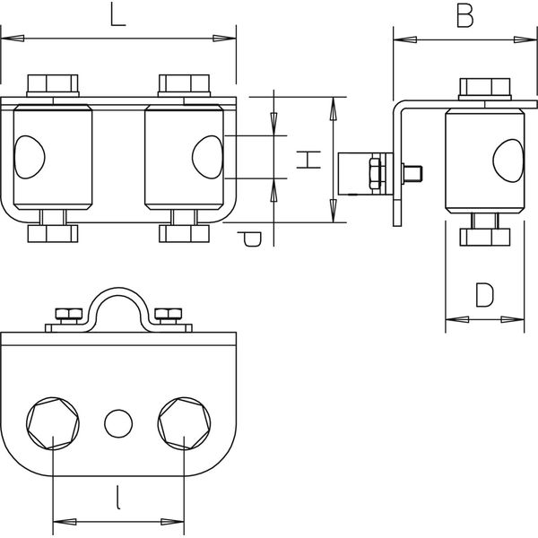 101 HV-16 Iso-Combi holder, V support 150x100x65 image 2