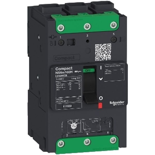 circuit breaker ComPact NSXm F (36 kA at 415 VAC), 3P 3d, 80 A rating TMD trip unit, EverLink connectors image 2