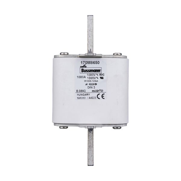 Fuse-link, high speed, 1000 A, AC 1000 V, DIN 3, 90 x 75 x 150 mm, aR, DIN, IEC, single indicator image 8