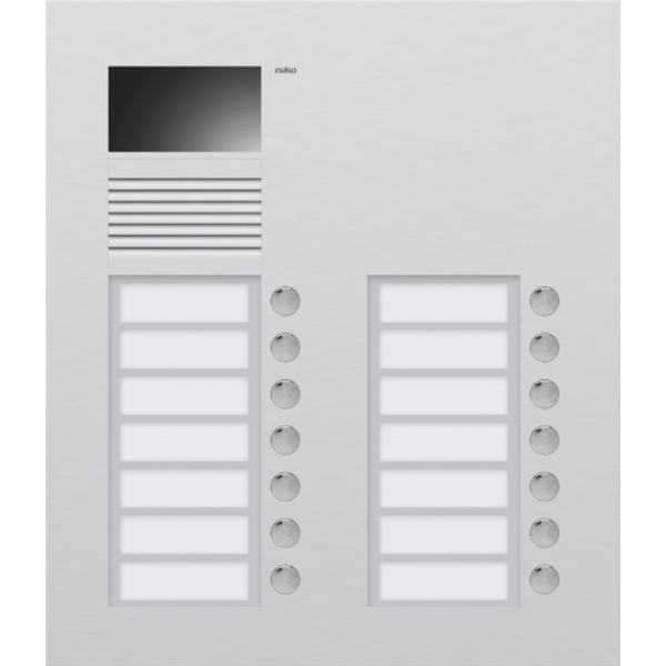 Flush-mounting external unit with 14 bells and colour camera image 1