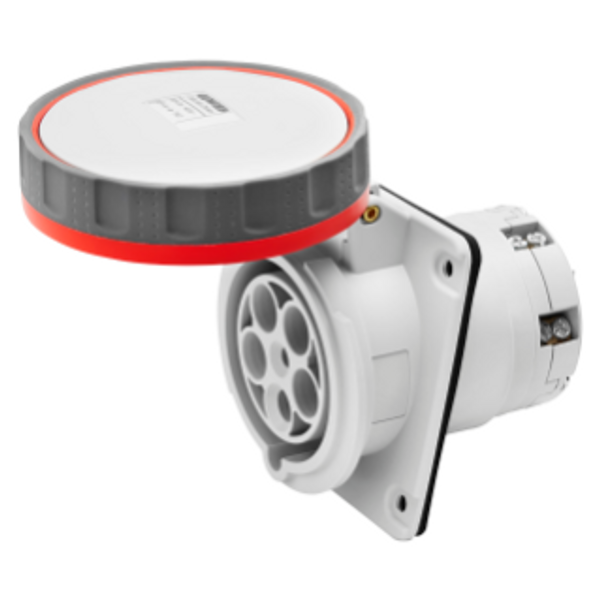 10° ANGLED FLUSH-MOUNTING SOCKET-OUTLET HP - IP66/IP67 - 3P+E 63A 380-415V 50/60HZ - RED - 6H - MANTLE TERMINAL image 1