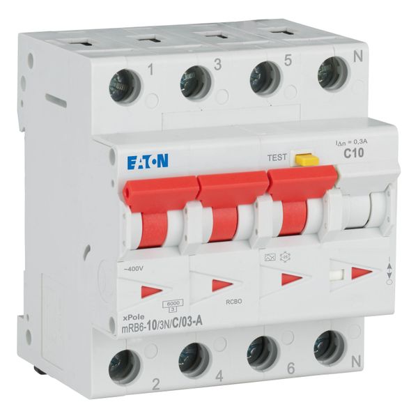 RCD/MCB combination, 10 A, 300 mA, MCB trip characteristic: C, 3p+N, RCD trip characteristic: A image 11