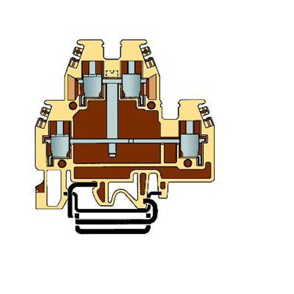 Two level terminal, 4mm, beige image 1