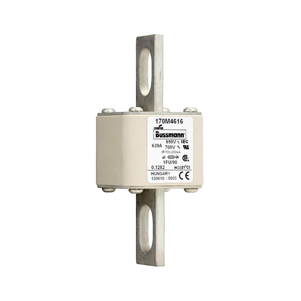 Fuse-link, high speed, 630 A, AC 690 V, size 1, 53 x 69 x 136 mm, aR, IEC, UL, no indicator, 90 mm centers image 6