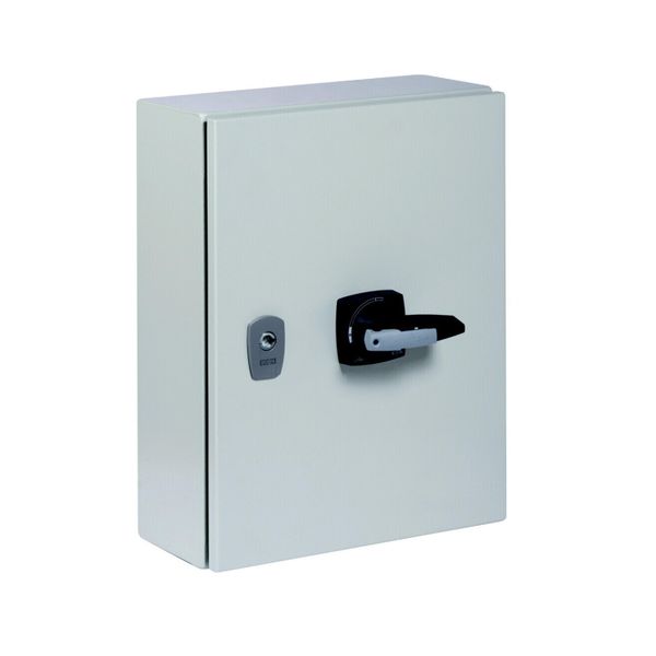 Switch-disconnector, DMM, 125 A, 3 pole, STOP function, with grey knob, in steel enclosure image 9