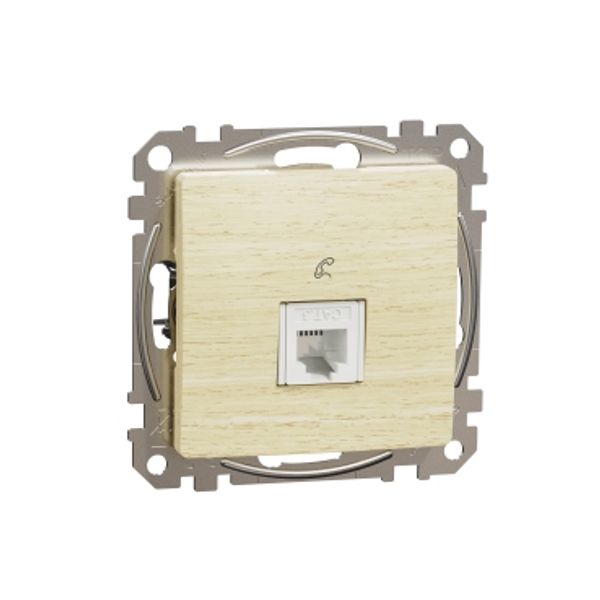 Telephone socket, Sedna Design & Elements, RJ11, Wood birch image 3