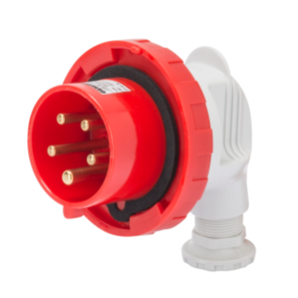 90° PLUG - IP67 - 2P+E 32A 380-415V 50/60HZ - RED - 9H - SCREW WIRING image 1