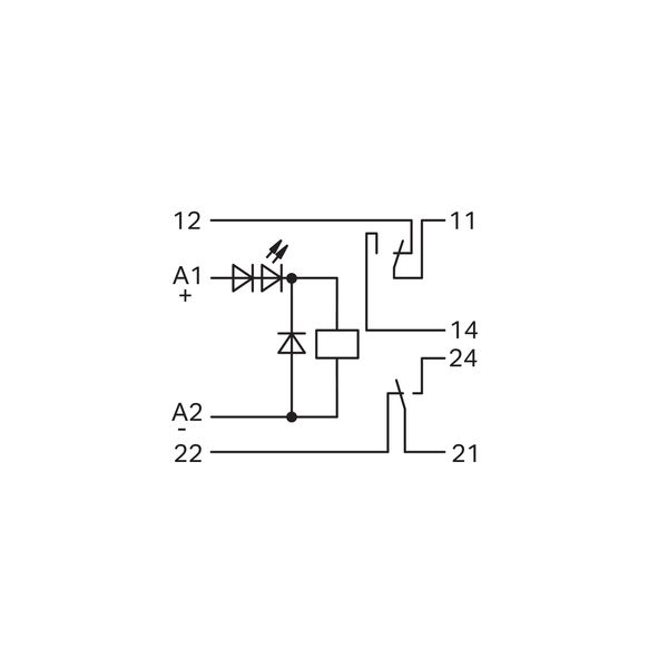 Relay module Nominal input voltage: 24 VDC 2 changeover contacts gray image 5