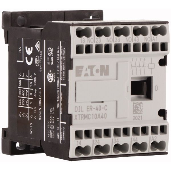Contactor relay, 42 V 50 Hz, 48 V 60 Hz, N/O = Normally open: 4 N/O, Spring-loaded terminals, AC operation image 4