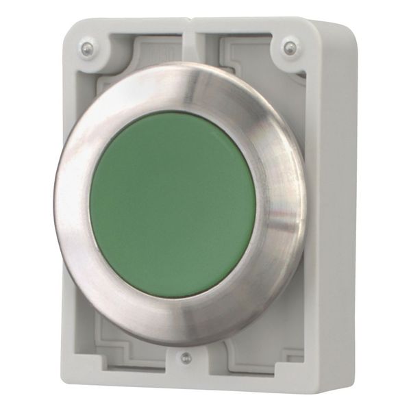 Pushbutton, RMQ-Titan, flat, maintained, green, blank, Front ring stainless steel image 5