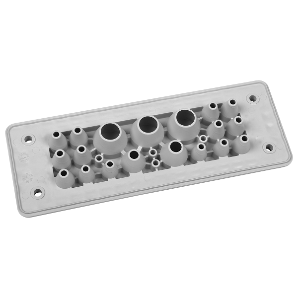 MH24 F125-1 IP66 RAL7035 grey cable entry plate UL94 V-0 image 1