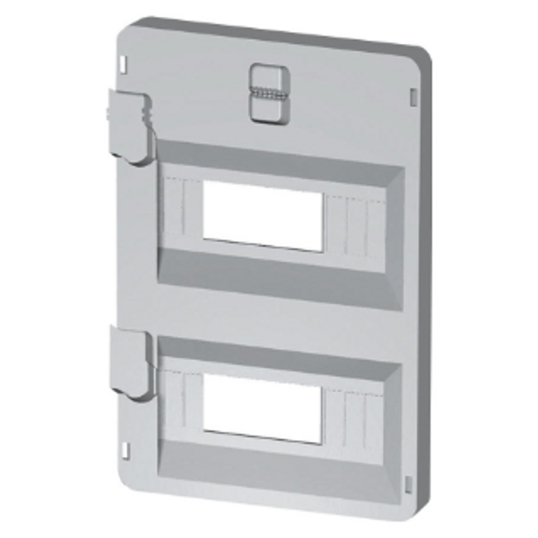 FRONT PANEL WITH WINDOWS 24 MODULES 316X396 ENCLOSURES - GREY RAL7035 image 1