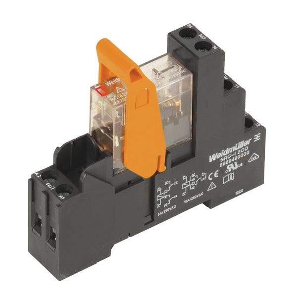 Relay module, 230 V AC, red LED, Varistor, 2 CO contact (AgNi) , 250 V image 1