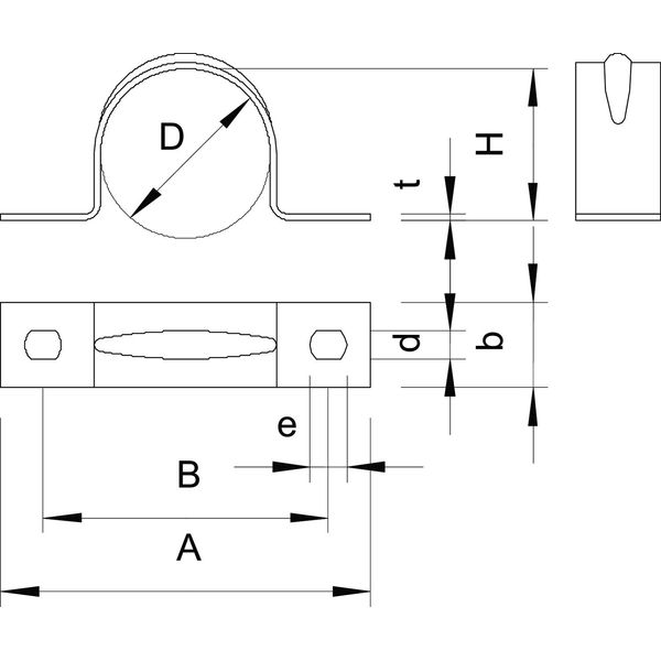 605 14 G Fastening clip two lobe 14mm image 2