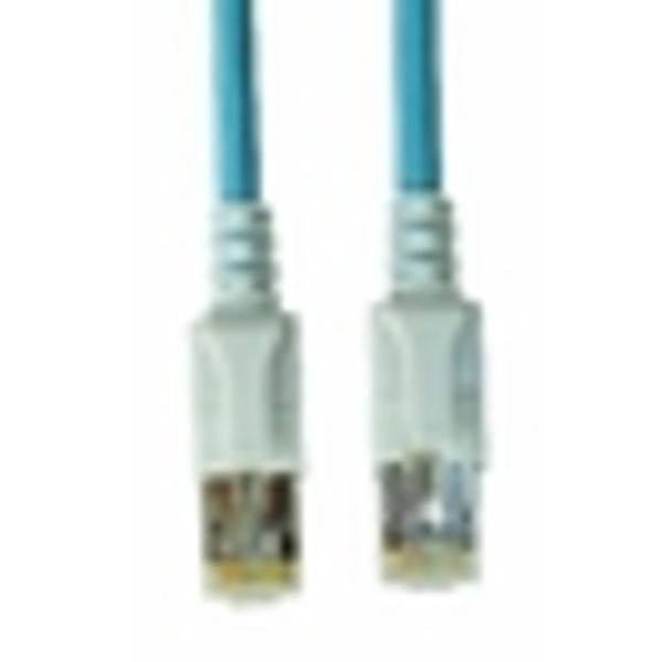 LED Patchcord RJ45 shielded, Cat.6a 10GB, LS0H, blue, 7.0m image 2