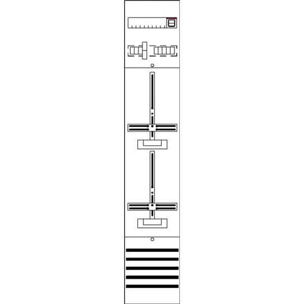 DF19A2M Meter panel, Field width: 1, Rows: 0, 1350 mm x 250 mm x 160 mm, IP2XC image 17