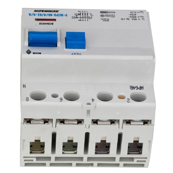 Residual current circuit breaker 40A, 4-p, 100mA,type S,A image 2