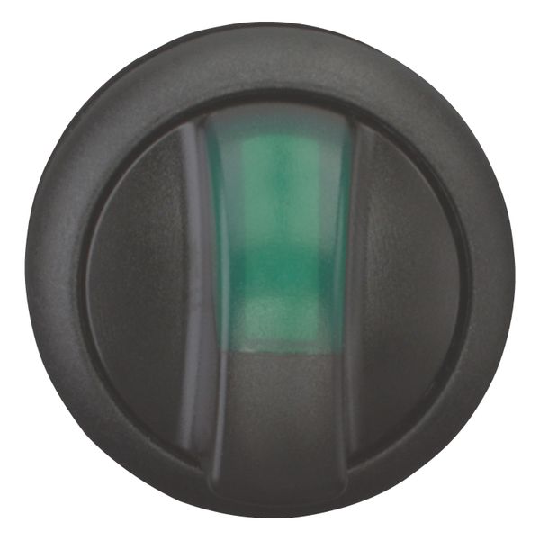 Illuminated selector switch actuator, RMQ-Titan, With thumb-grip, momentary, 3 positions, green, Bezel: black image 3