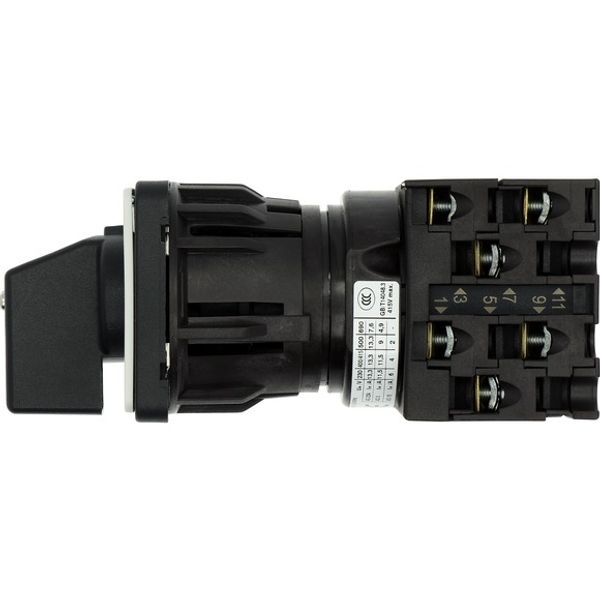 On-Off switch, T0, 20 A, centre mounting, 3 contact unit(s), 6 pole, with black thumb grip and front plate image 2