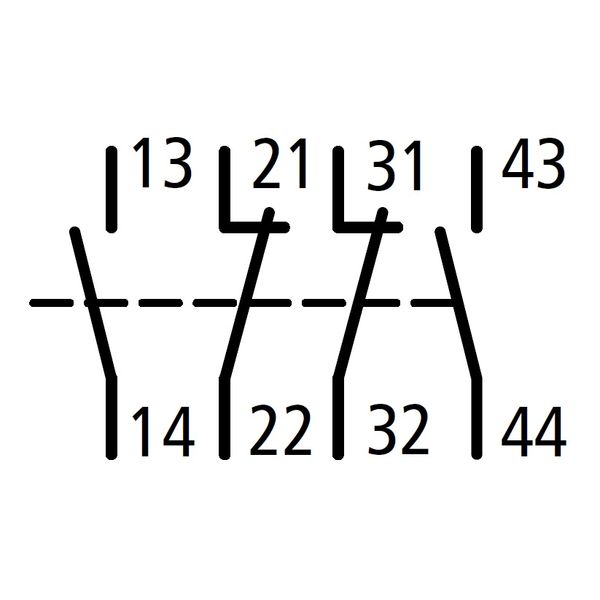 Auxiliary contact for contacter size 2-3, 2 NO 2 NC image 2