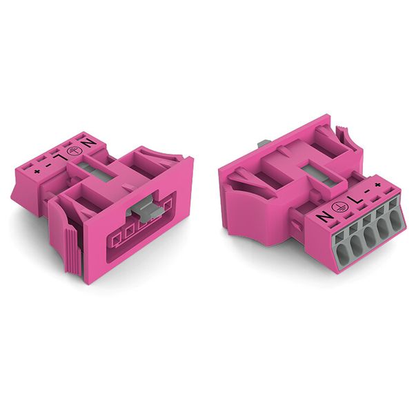 Snap-in socket 5-pole Cod. B pink image 1