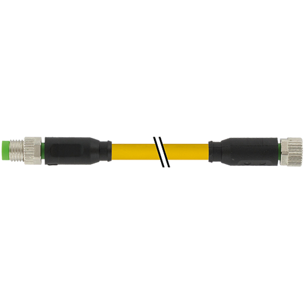 M8 male 0° / M8 female 0° A-cod. PVC 3x0.25 ye UL/CSA 6m image 1