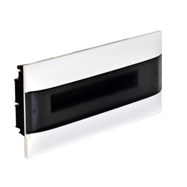 1X22 module recessed box - Smoked door - Without terminal block - Masonry wall image 1