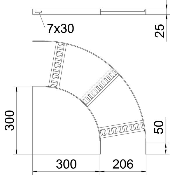 SLB 90 42 200ALU 90° bend with trapezoidal rung B206mm image 2