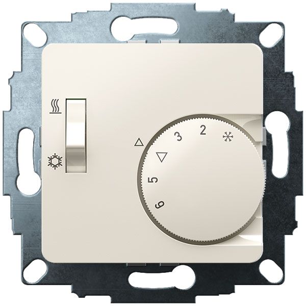 UP room controller, RAL1013 glossy 50x50, 5-30C, AC 230V, 1CO, 10A/5A, heating/cooling switch image 2