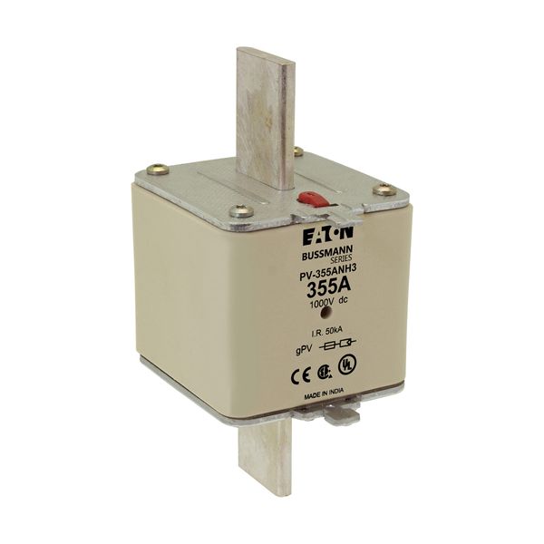 Fuse-link, high speed, 355 A, DC 1000 V, NH3, gPV, UL PV, UL, IEC, dual indicator image 19