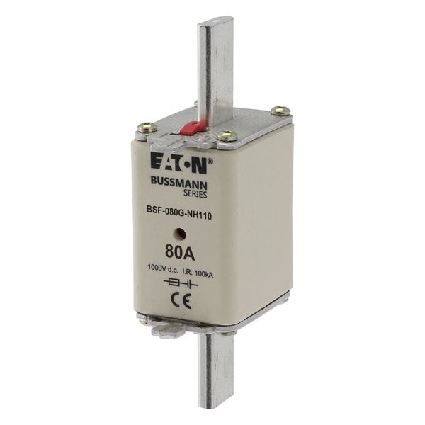 Fuse-link, high speed, 80 A, DC 1000 V, NH1, 40 x 53 x 135 mm, gBat, IEC, blade connection image 3