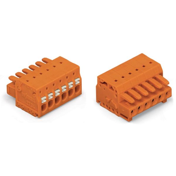 1-conductor female connector push-button Push-in CAGE CLAMP® orange image 2