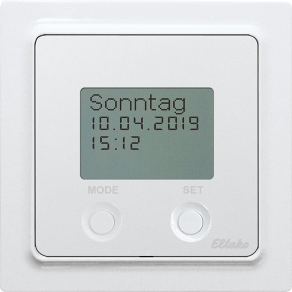 Wireless timer with display in E-Design55, pure white glossy image 1