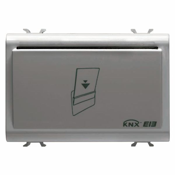 TRANSPONDER CARD HOLDER UNIT - KNX - 12/24Vac/dc - 3 MODULES - TITANIUM - CHORUS image 2