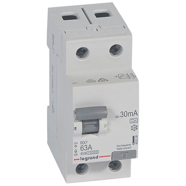 RCD RX³ - 2P - 230 V~ - 63 A - 30 mA - A type image 1