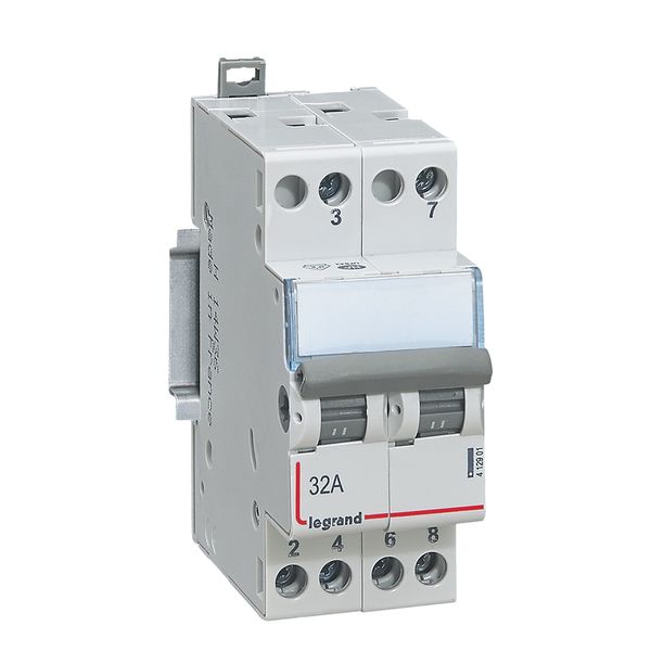 Changeover switch - double 2-way - 400 V~ - 32 A - 2 modules image 1