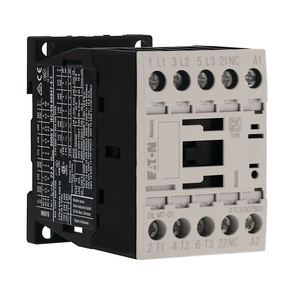 Contactor, 3 pole, 380 V 400 V 3 kW, 1 NC, 190 V 50 Hz, 220 V 60 Hz, AC operation, Screw terminals image 12