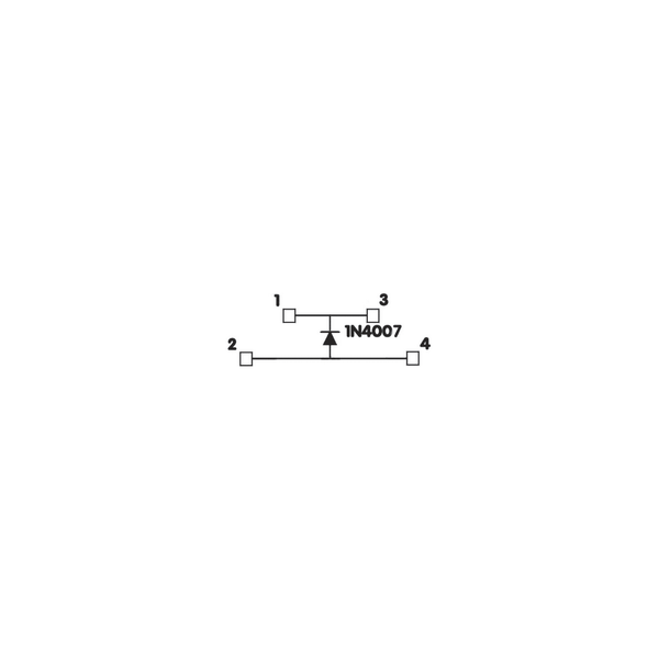 Screw terminal block 4mm2, 2-levels, with 1A diodes, D-type, beige.color image 1