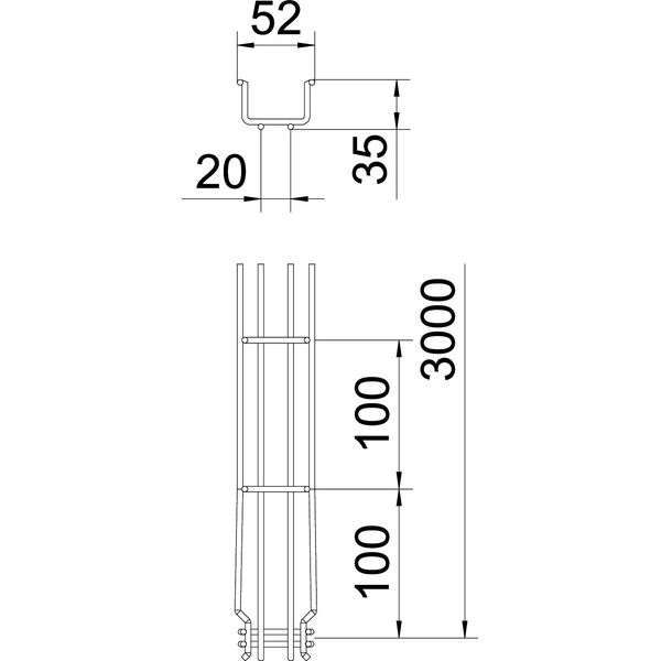 GRM 35 50 A2 Mesh cable tray GRM  35x50x3000 image 2