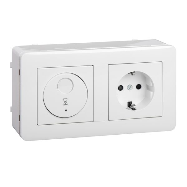 socket-outlet with electronic timer, 10A,  surface, white, Exxact image 2
