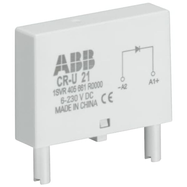 CR-U 21 Pluggable module polarity protection, 6-220VDC,A1+, A2- image 4