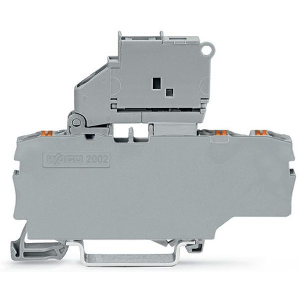 3-conductor fuse terminal block with pivoting fuse holder and end plat image 3